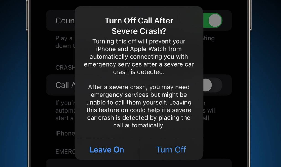 江岸苹果14维修分享 iPhone 14 和 Apple Watch 上关闭崩溃检测 